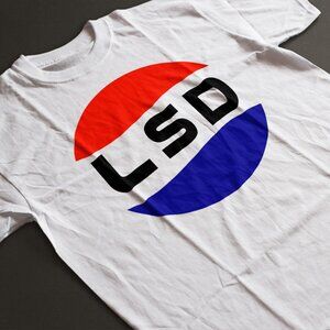 Retro Style Funny LSD Parody Hippie Pepsi Shirt. White. S-XL. Fast Shipping!